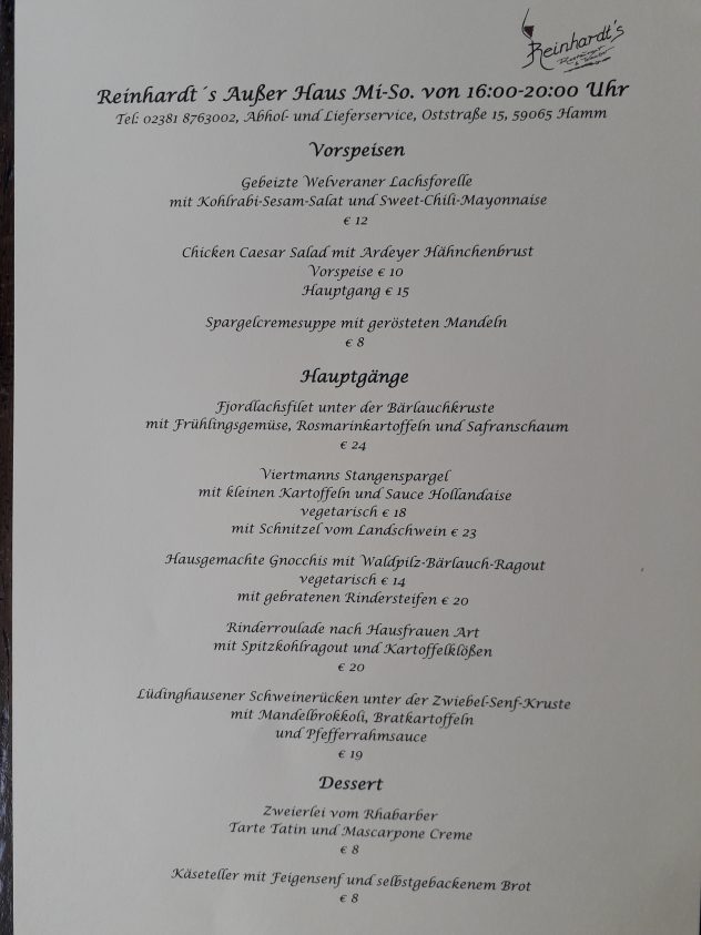 Reinhardts Hamm – Restaurant & Weinbar